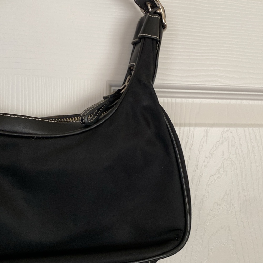 Coach Black Nylon Bag Hobo Vintage Rare Shoulder Handbag Used Y2K - Picture 3 of 12